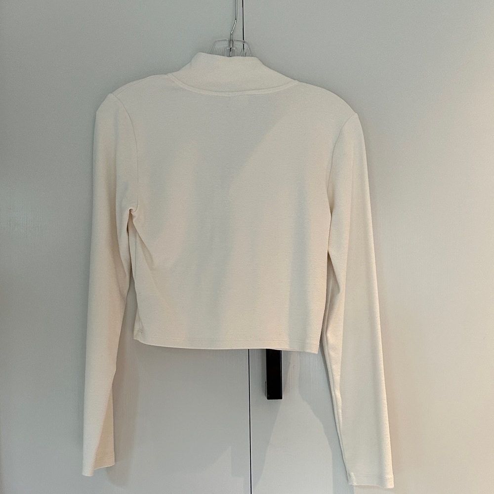Sunday Best Cream Zip-Up Crop Top - Picture 3 of 5
